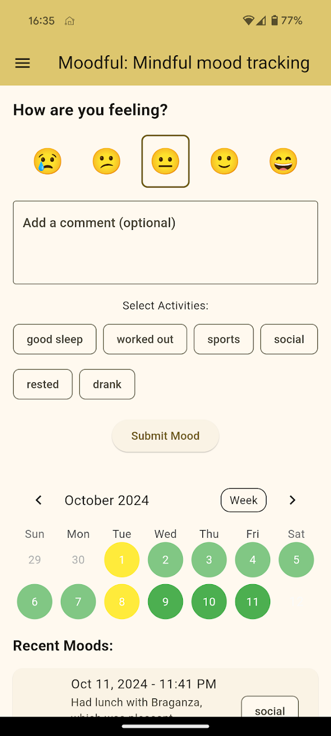 Moodful Mobile App Preview